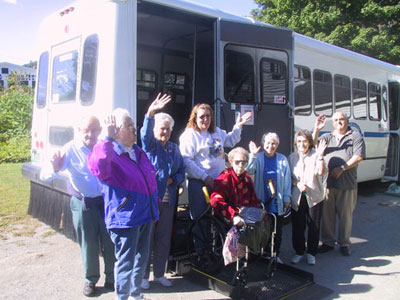 Otis Health Care Center's wheelchair-accessible bus